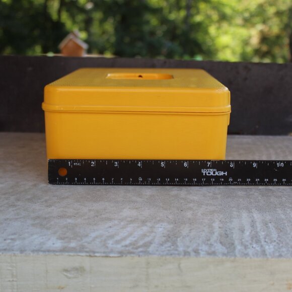 Vintage Wil-Hold Sewing Box โ Mustard Yellow โ Retro Craft Organizer - Picture 10 of 13